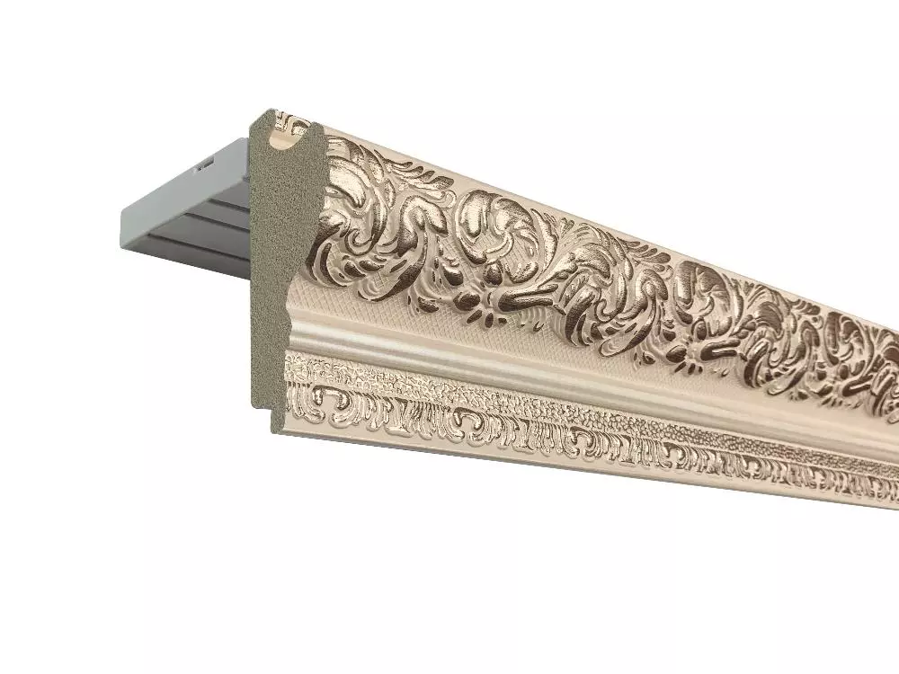 Прямой багетный карниз "Витория" Слоновая кость