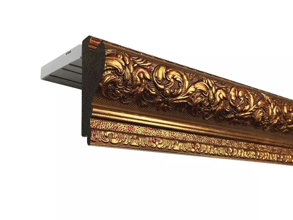 Прямой багетный карниз "Витория" Красное золото
